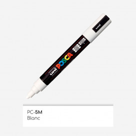 WHITE POSCA PAINT MARKER PC5M (2.5mm medium point)