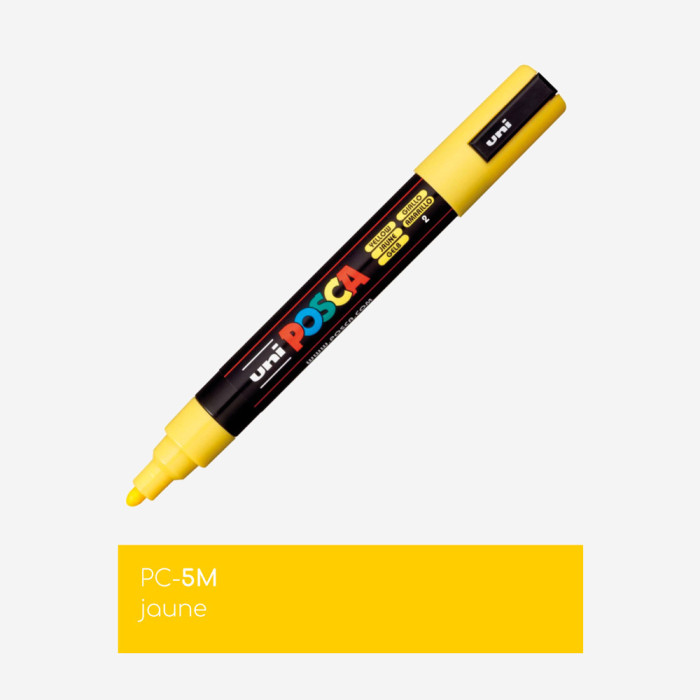 MARCADOR POSCA AMARILLO PC5M (punta 2.5mm linea media)