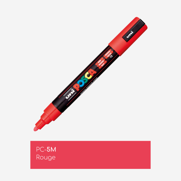 Marqueur couleur rouge PC5M (pointe moyenne 2,5mm), POSCA