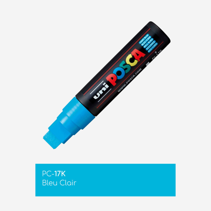 MARCADOR POSCA AZUL CLARO PC17K (punta muy gruesa de 15 mm ancho)