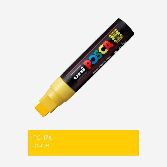 MARCADOR POSCA AMARILLO PC17K (punta muy gruesa de 15 mm ancho)