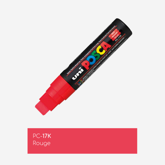 Marqueur couleur rouge PC17K (pointe extra large 15mm), POSCA