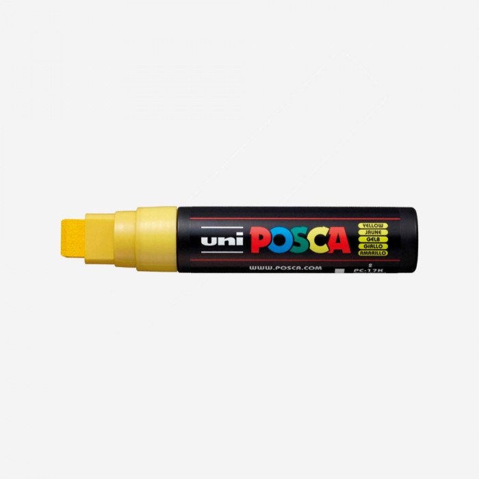 MARCADOR POSCA AMARILLO PC17K (punta muy gruesa de 15 mm ancho)