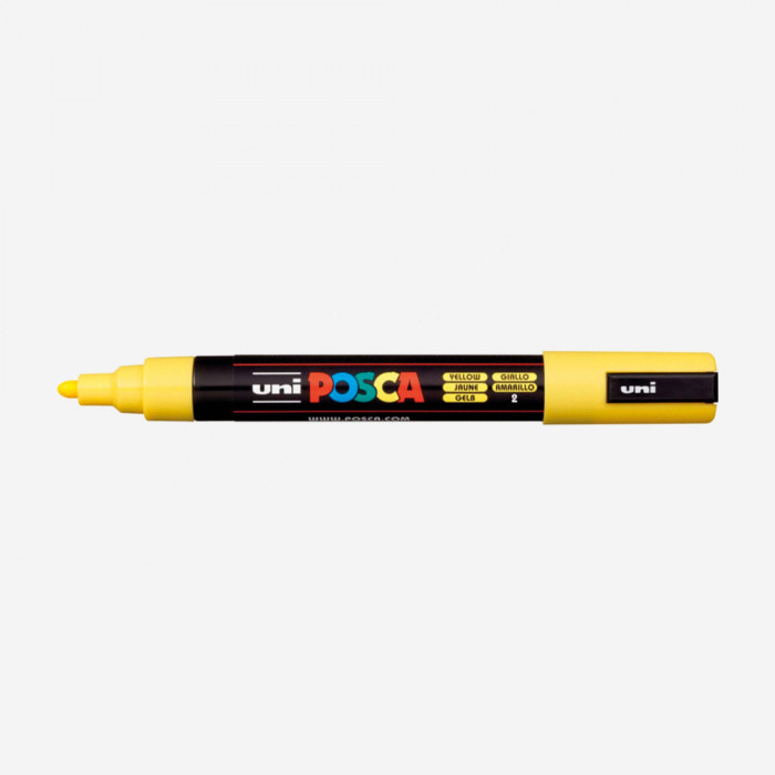 Marqueur couleur jaunePC5M (pointe moyenne 2,5mm), POSCA