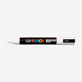 Marqueur couleur blanc PC5M (pointe moyenne 2,5mm), POSCA