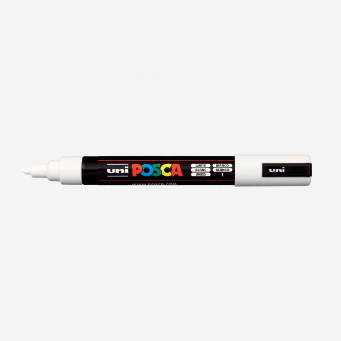 MARCADOR POSCA BLANCO PC5M (punta 2.5mm linea media)