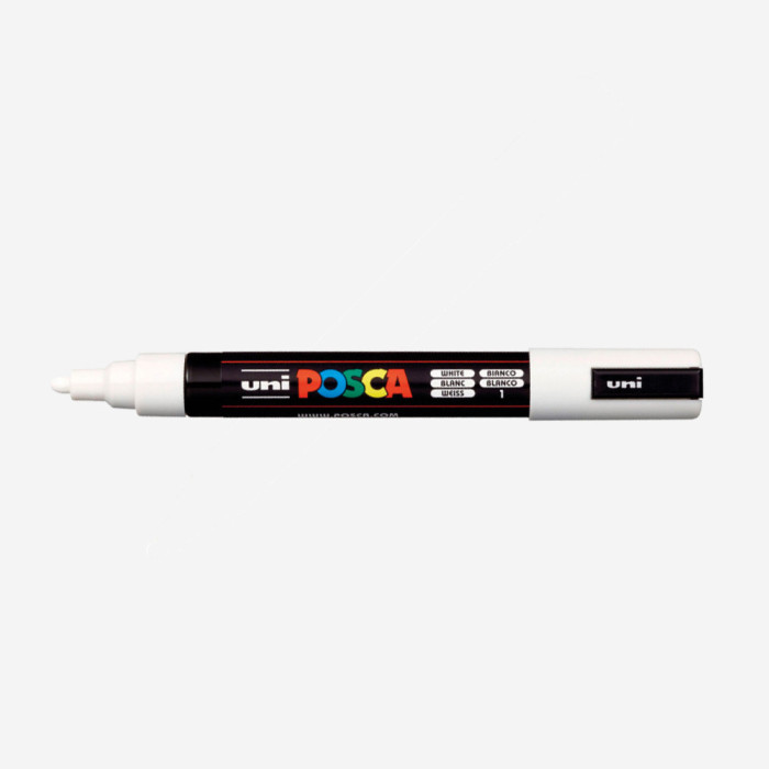 WHITE POSCA PAINT MARKER PC5M (2.5mm medium point)