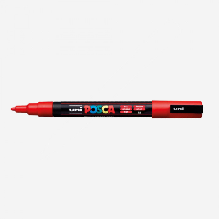 MARCADOR POSCA ROJO PC3M (punta 1.5mm linea fina)