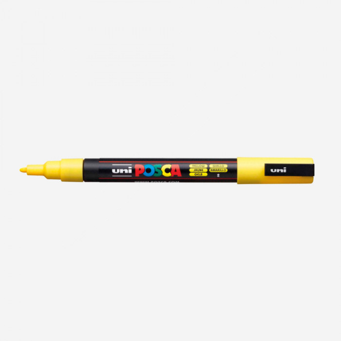 Marqueur couleur jaune PC3M (pointe fine 1,5mm), POSCA