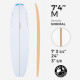 7'4'' MM Egg / Evolutive - Blue Density - 6mm Obs stringer, SURFBLANKS