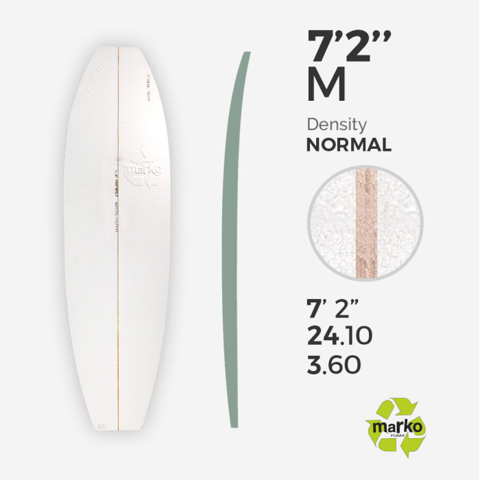 7'2'' Regular EPS - 7'2'' x 24 x 3,6, 1/8'' Ply stringer, MARKO FOAM