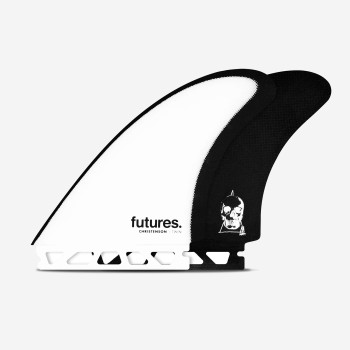 Quillas de Twin - CHRISTENSON Fiberglass White / Black - Taille M, FUTURES.