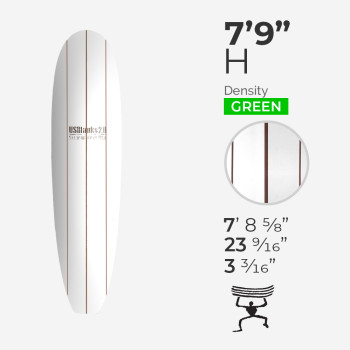 7'9'' H Mid - Green Density - Dark wood triple stringers, US BLANKS