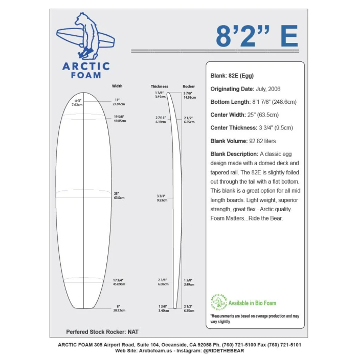 8'2'' E Malibu - Green density - Costilla 1/4 Dark Brown Thermo Basswood - Artic foam