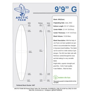 ARCTIC Foam 9'9'' GUN - Blue Density