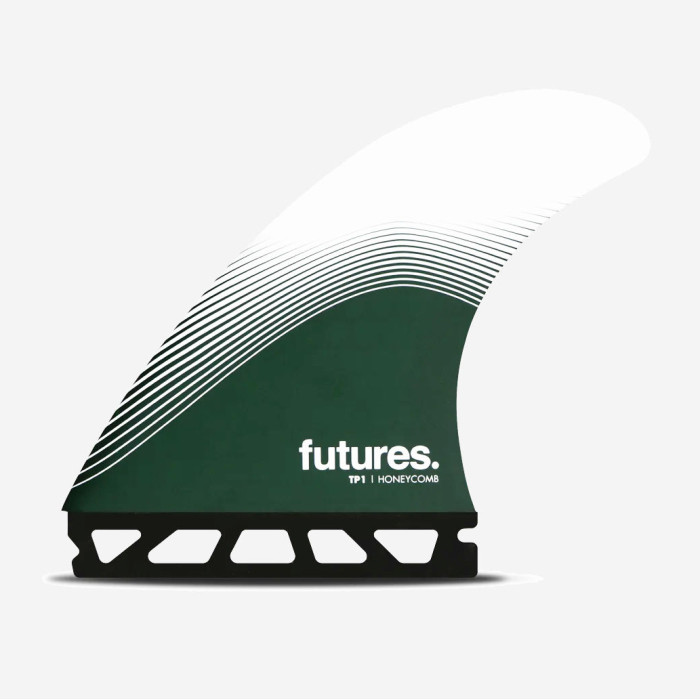 Thruster fins - TP1 RTM Hex White / Forest Green Signature series, FUTURES.