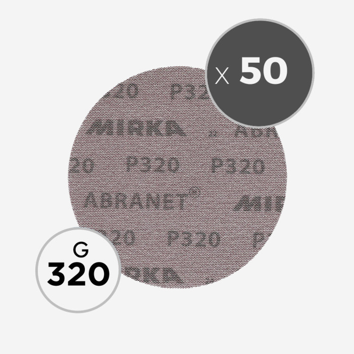 Boite de 50 disques abrasifs Abranet diamètre 150mm - grain 320, MIRKA