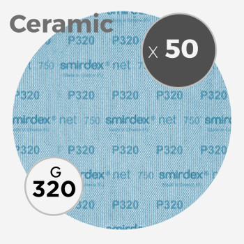 Boite de 50 disques abrasifs net 750 ceramic - diamètre 200mm - grain 320, SMIRDEX