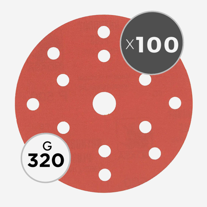 320 GRIT 150mm SANDING DISC (100 DISCS)