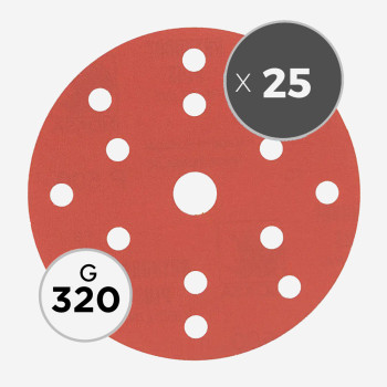320 GRIT 150mm SANDING DISC (25 DISCS)