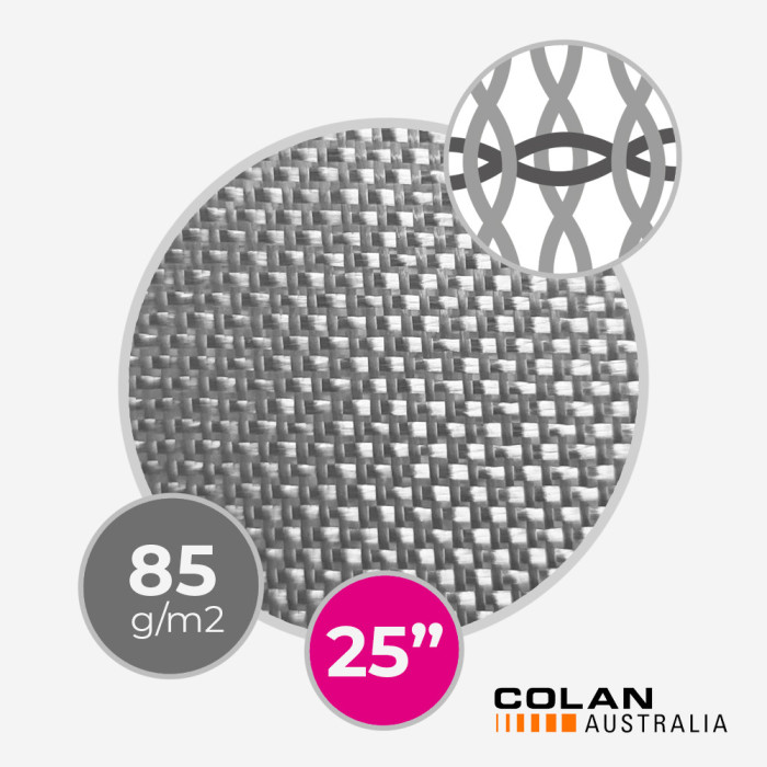 Tissu de fibre de verre e-glass - 85 gr - 3 oz - largeur 64 cm