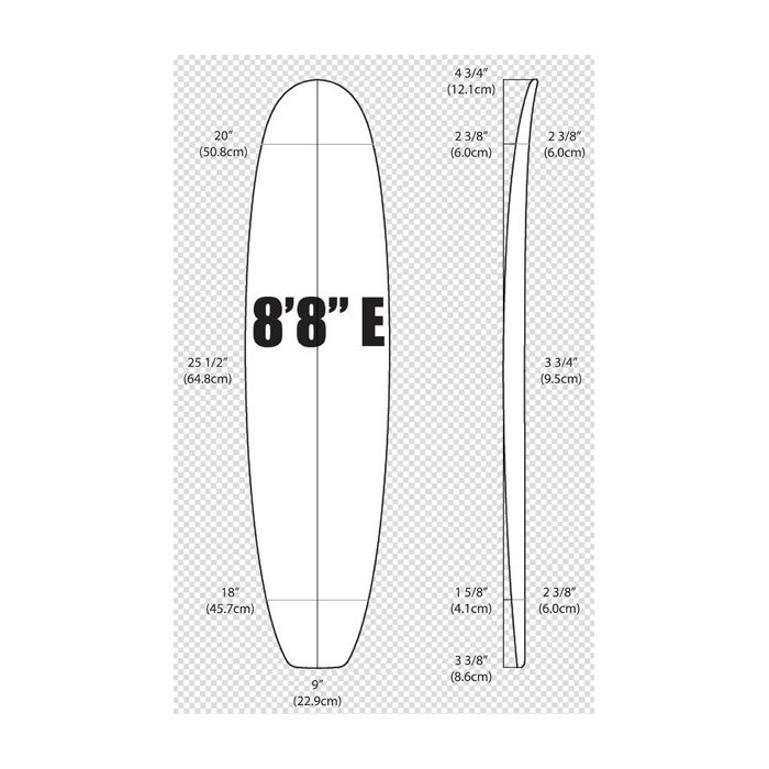 Surfboard blank 8'8'' MALIBU ARCTIC Foam - MINI MALIBU - VIRAL Surf for shapers