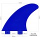 Dérives Thruster Fiber-Flex Tip Bleues, DERIVES THRUSTERS COMPATIBLES FCS pour planches de surf - VIRAL Surf for shapers