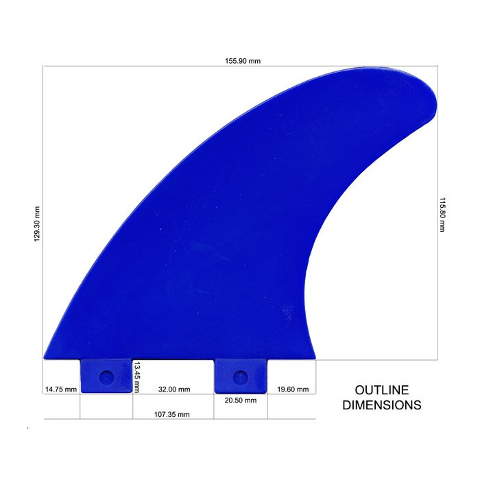 Quillas Thruster Fiber-Flex Tip Azules, QUILLAS THRUSTERS COMPATIBLES FCS para tablas de surf - VIRAL Surf for shapers