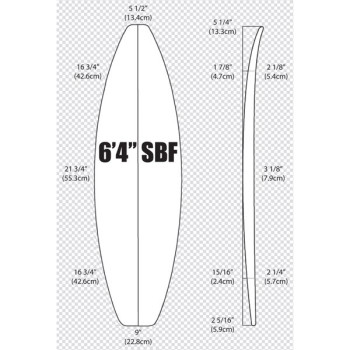 6'4'' SBF Shortboard ARCTIC Foam - SHORTBOARD - Foam para el shape de una tabla de surf - VIRAL Surf for shapers