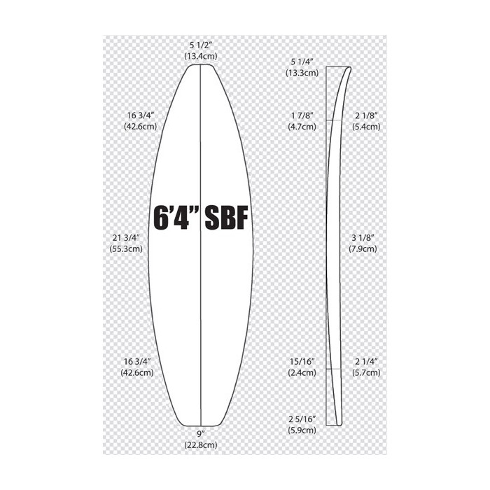 6'4'' SBF Shortboard ARCTIC Foam - SHORTBOARD - Pain de mousse pour la fabrication de planche de surf - VIRAL Surf for shapers