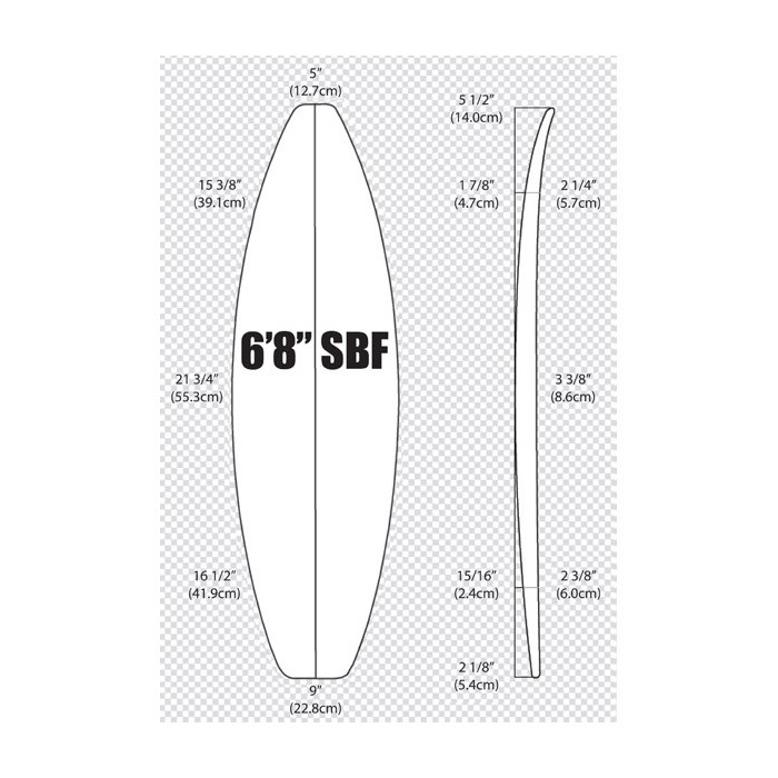 6'8'' SBF Shortboard ARCTIC Foam - SHORTBOARD - Pain de mousse pour la fabrication de planche de surf - VIRAL Surf for shapers