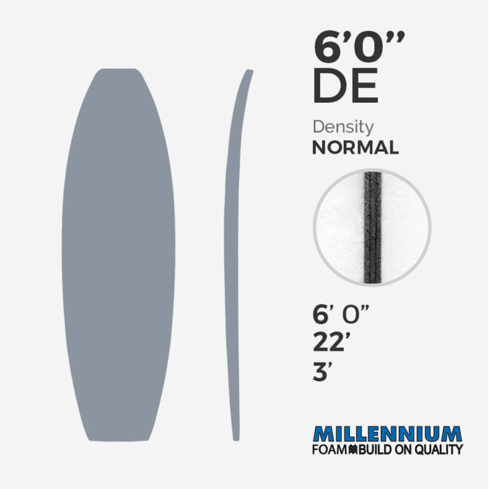 6'0'' DE Fish Millennium Foam : Latte - 1/8 Bass Ply Black / Black / Black