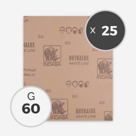 PAPEL DE LIJA A SECO - GRANO 60 (25 HOJAS)