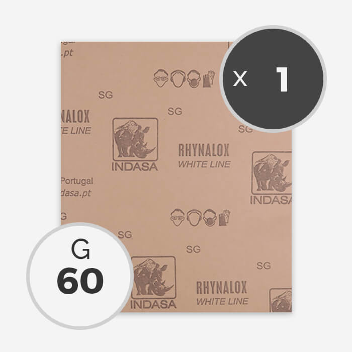 PAPEL DE LIJA A SECO - GRANO 60 (1 HOJA)