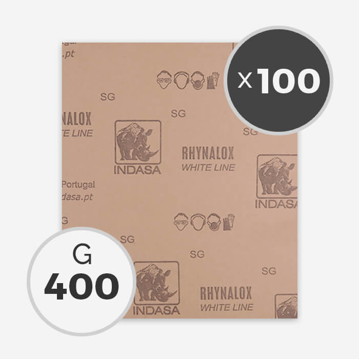 Papier à poncer à sec - grain 400 (100 feuilles), INDASA