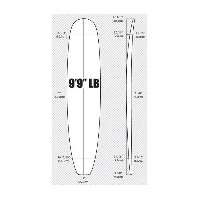 9'9'' longboard - 2 x cedar stringer wedge, ARCTIC FOAM