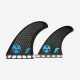 GERRY LOPEZ GL1 Thruster 2+1 Fin Set - Smoke / Blue logo