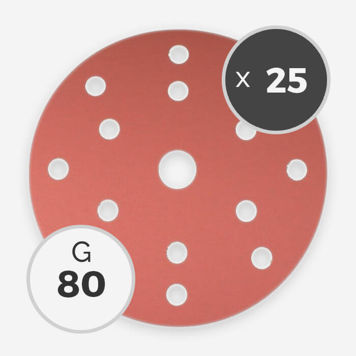 80 GRIT 150mm SANDING DISC (25 DISCS)