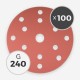 240 GRIT 150mm SANDING DISC (100 DISCS)