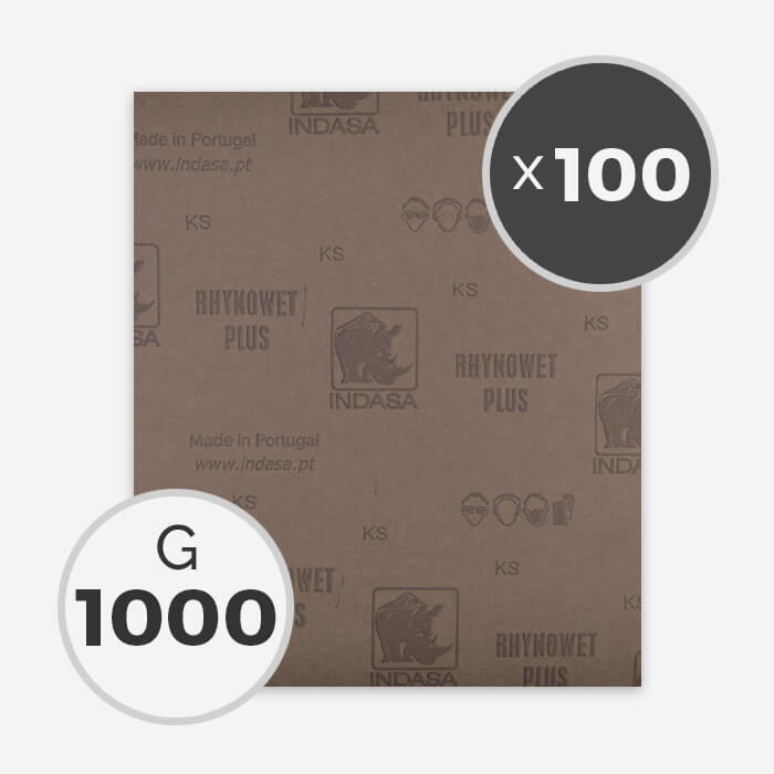 Papier à poncer à eau - grain 1000 (100 feuilles), INDASA