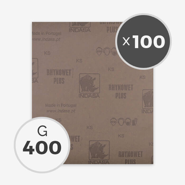 Papier à poncer à eau - grain 400 (100 feuilles), INDASA