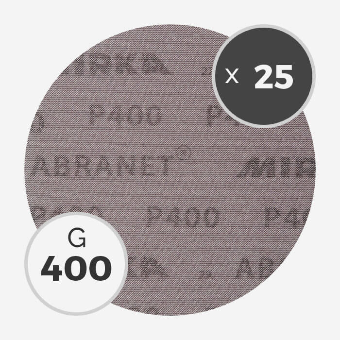25 disques abrasifs Abranet diamètre 200mm - grain 400, MIRKA
