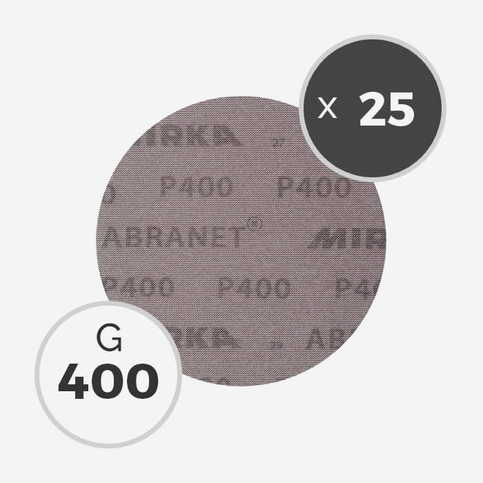 25 disques abrasifs Abranet diamètre 150mm - grain 400, MIRKA