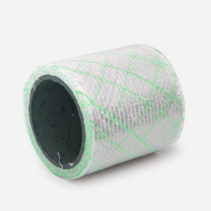 Bande de renfort hybride quadriaxiale fibre de verre et fils Polyflex verts, 100mm