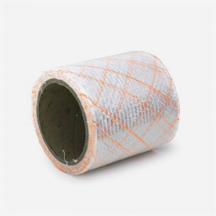 Bande de renfort en fibre de verre quadriaxiale, fils Polyflex oranges, largeur 100mm