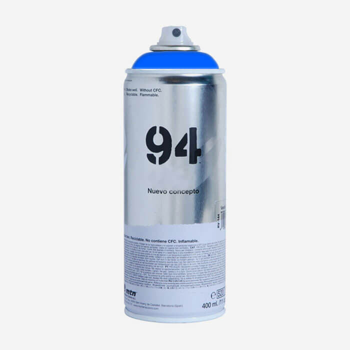 Bombe de peinture MTN 94 Bleu Fluorescent - 400ml, MONTANA