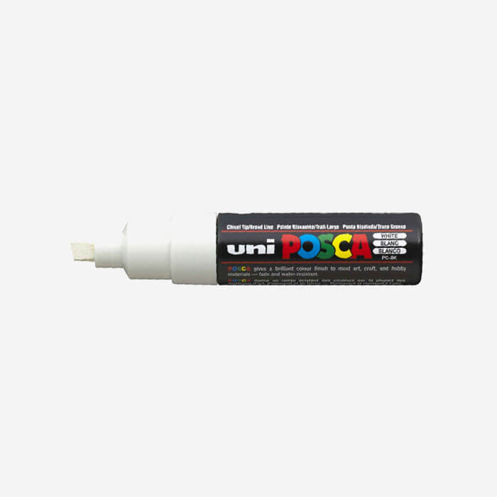 WHITE POSCA PAINT MARKER (8mm wide chisel tip)