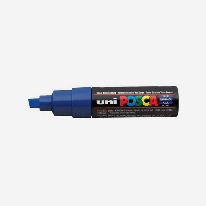 BLUE POSCA PAINT MARKER (8mm wide chisel tip)