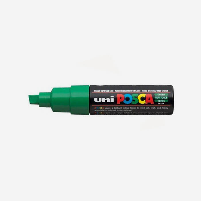BRIGHT GREEN POSCA PAINT MARKER (8mm wide chisel tip)