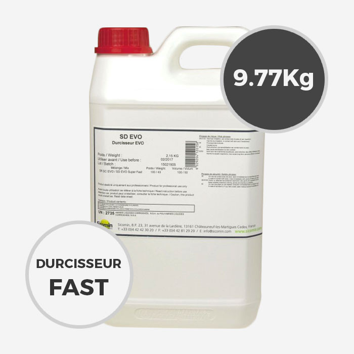 9.77 kg de durcisseur époxy SD Surf Clear FAST EVO